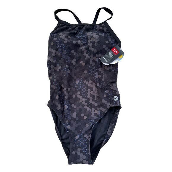 TYR Durafast Elite Women's Diamond Controlfit Swimsuit - Carbon Hex- 10 - NWT - Picture 6 of 16